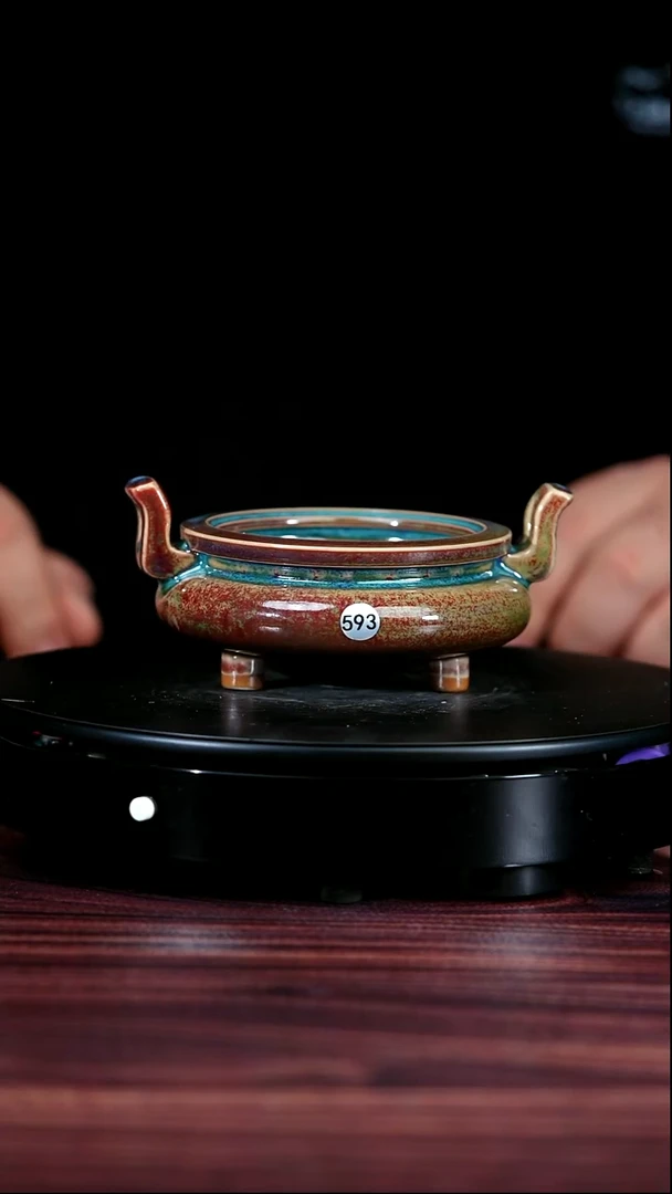 593#盼龙窑一级品原矿钧瓷宣德炉