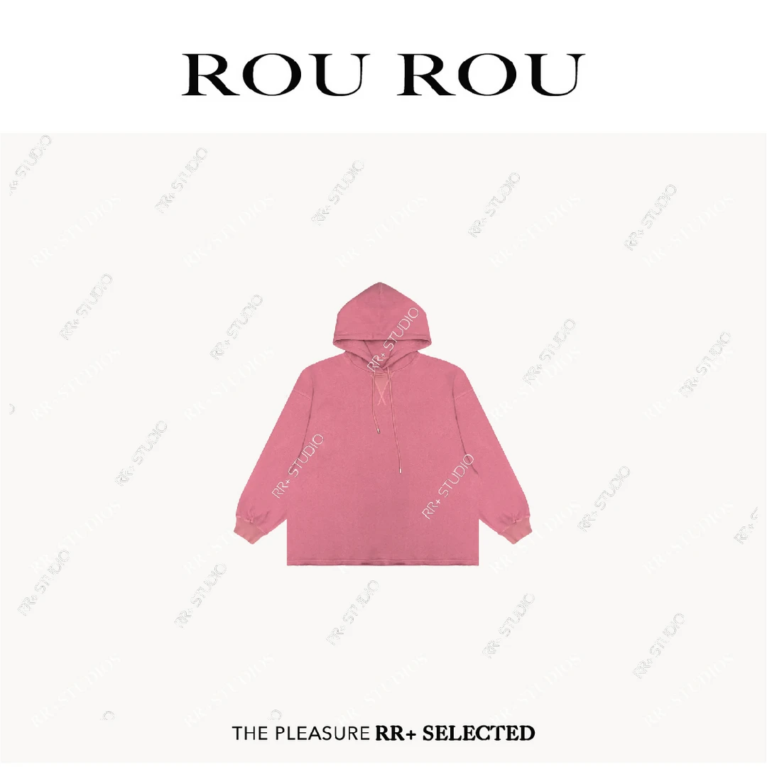 23106韩系慵懒风套头连帽卫衣女秋冬季简约纯色休闲帽衫