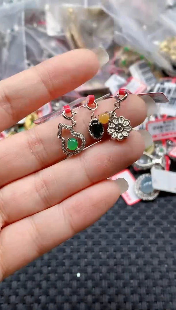 银S925镶嵌戒指翡翠天然A货缅甸翡翠