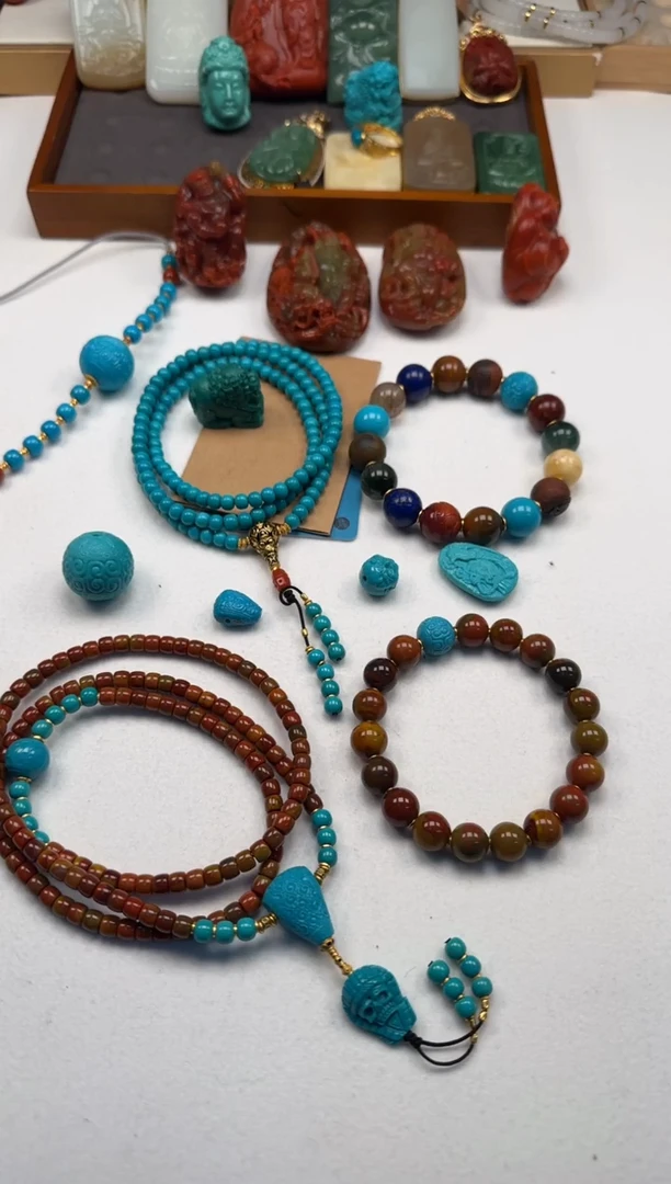 18K金镶嵌绿松石手串手串给****～手串手串