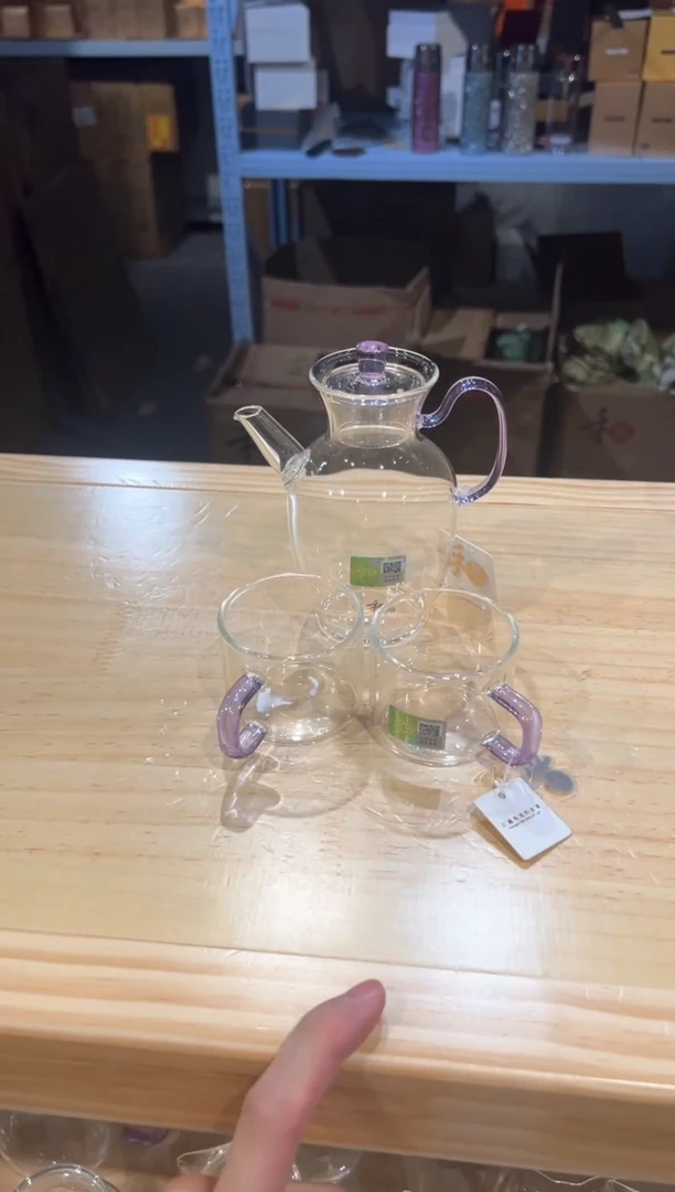禾器-悦心壶-浅紫色+清禾杯浅紫2只