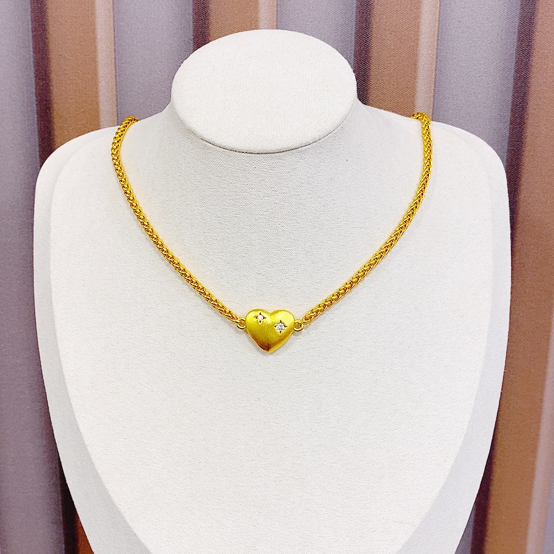 时尚百搭手作爱心锁骨链