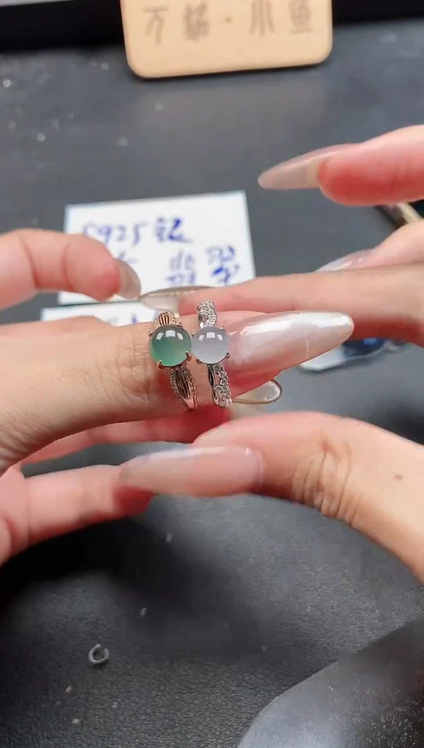 银S925镶嵌戒指翡翠51511