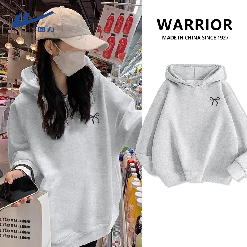 【回力】连帽卫衣女宽松慵懒风美式复古2025新款爆款秋季套头上衣