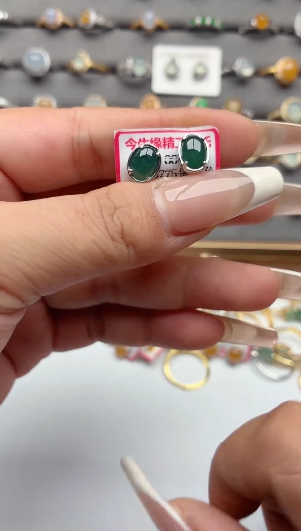 银S925镶嵌戒指翡翠.