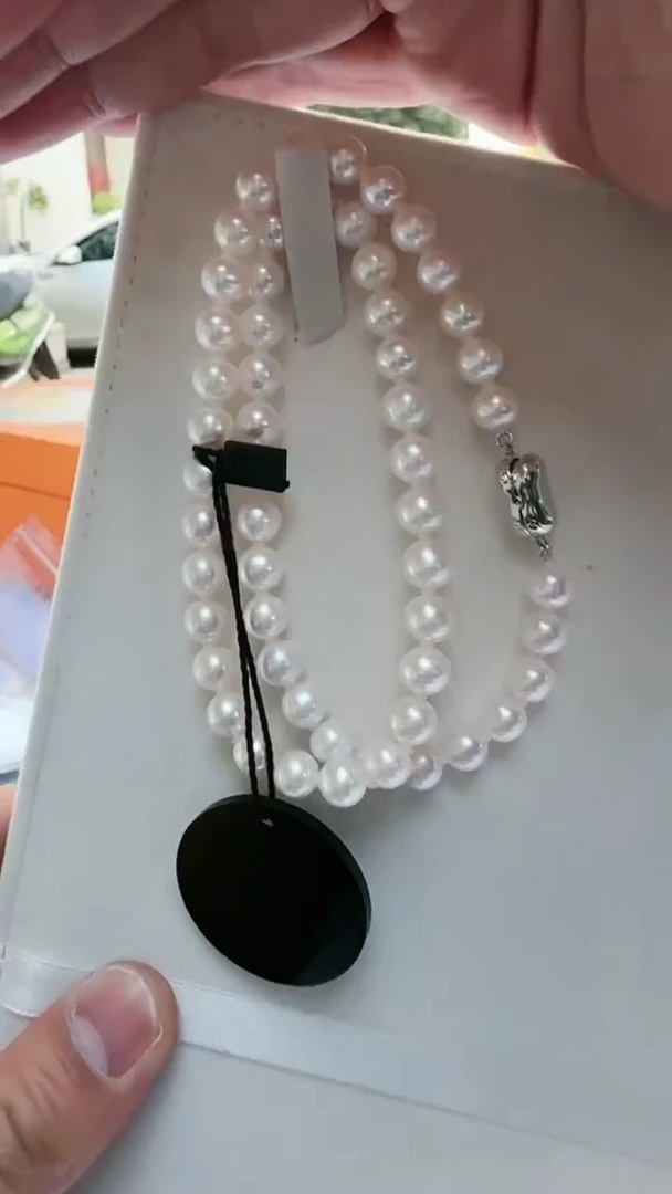 【闪购商品】淡水珍珠项链银S925镶嵌7-8mm（吉尔德丢证）