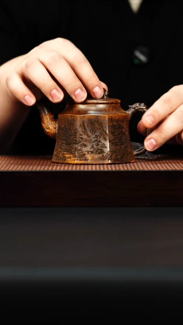 茶壶紫砂宜兴紫砂 金钟 280cc 龙骨金砂 李志刚h013