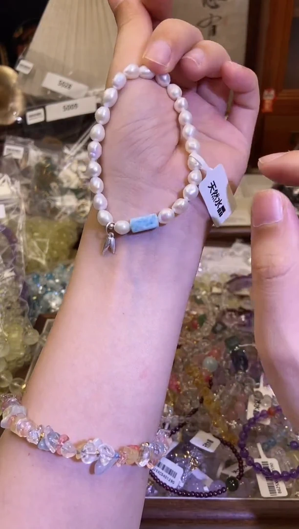 淡水珍珠手绳银S925镶嵌386