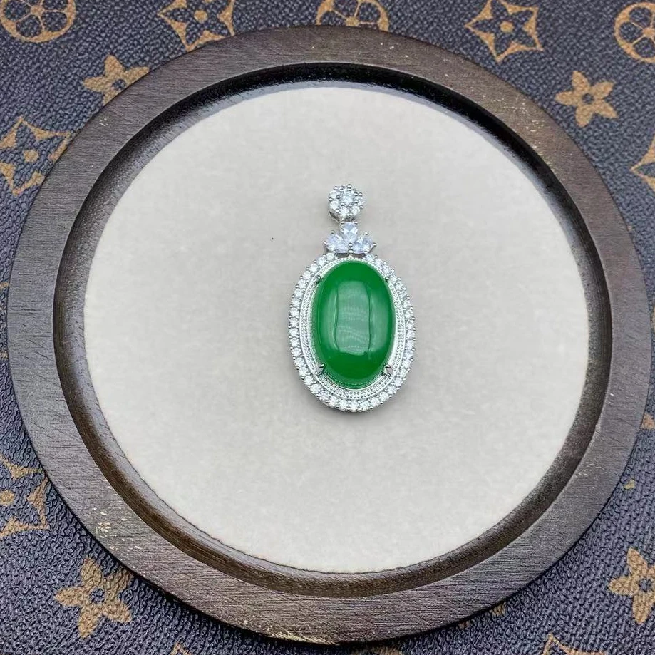 A41 冰绿镶嵌蛋面吊坠 (多样性发其一)
