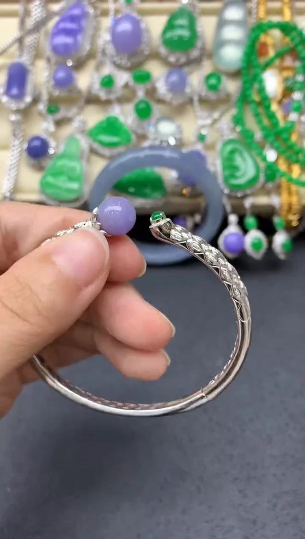 翡翠手镯18K金镶嵌708中国好珍宝