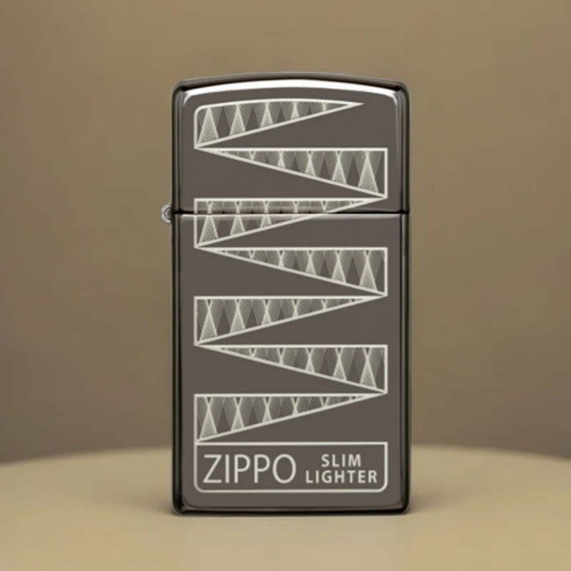 zippo打火机黑冰纤巧65周年49709纪念底刻TC9920