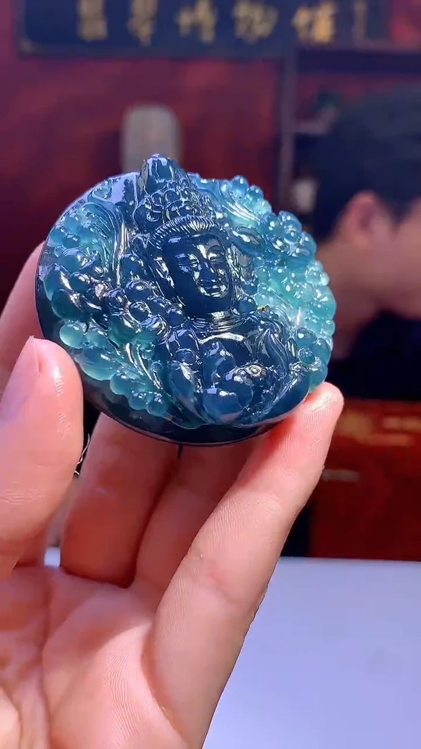 【闪购商品】定制翡翠未镶嵌1002hm-毛货挂件31