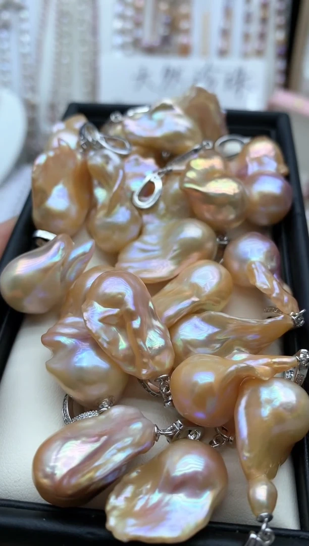 【闪购商品】淡水珍珠吊坠(不含链)银S925镶嵌多样性发其一非无暇