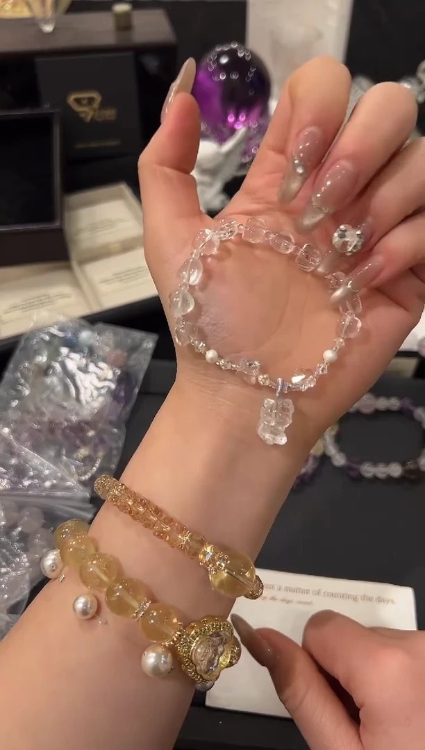 未镶嵌手链水晶白水设计款手串