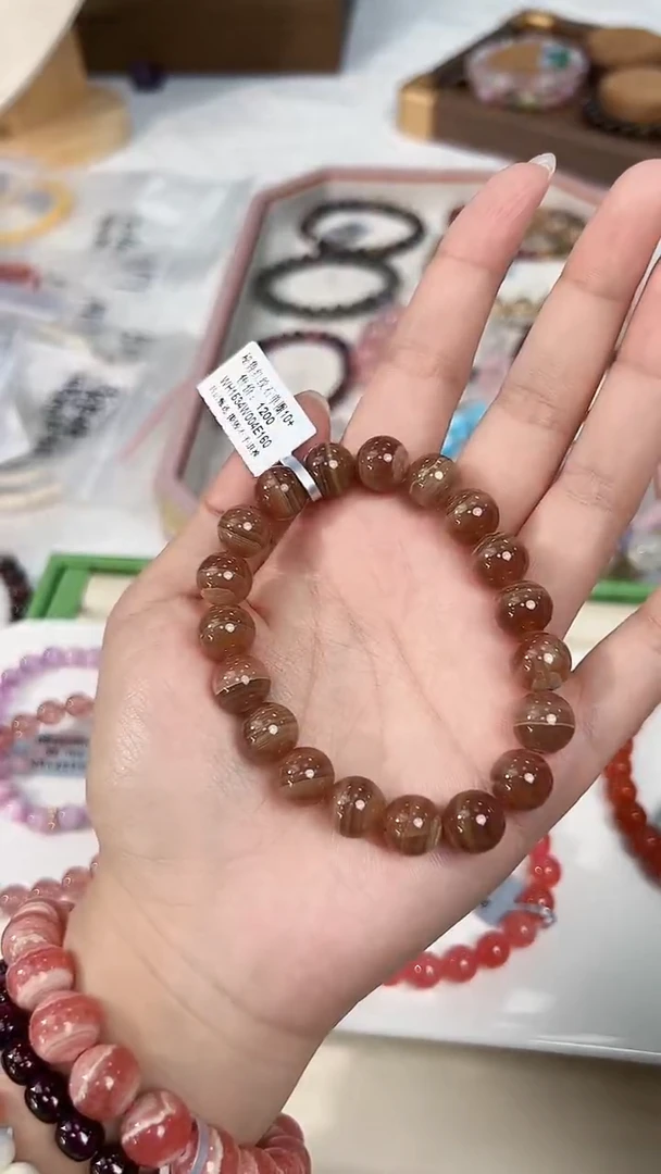 未镶嵌菱锰矿（红纹石）手串悦1164