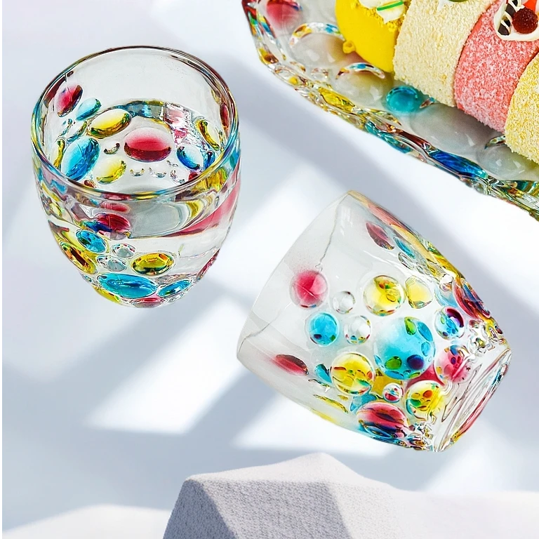 【金像】梦幻泡泡系列小糖缸 梦幻泡泡系列碟子喷绘波点七彩杯子