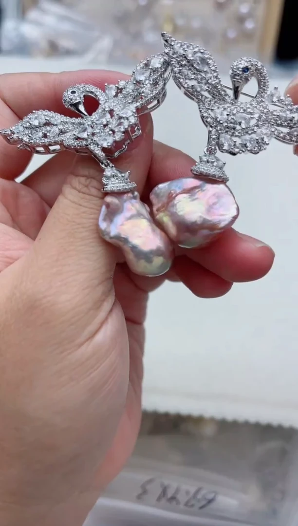 未镶嵌胸针淡水珍珠多样性发其一，非无暇