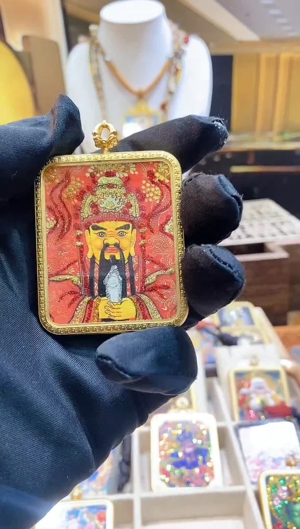 吊坠高货红五爷----纯手绘西藏唐卡文玩唐卡