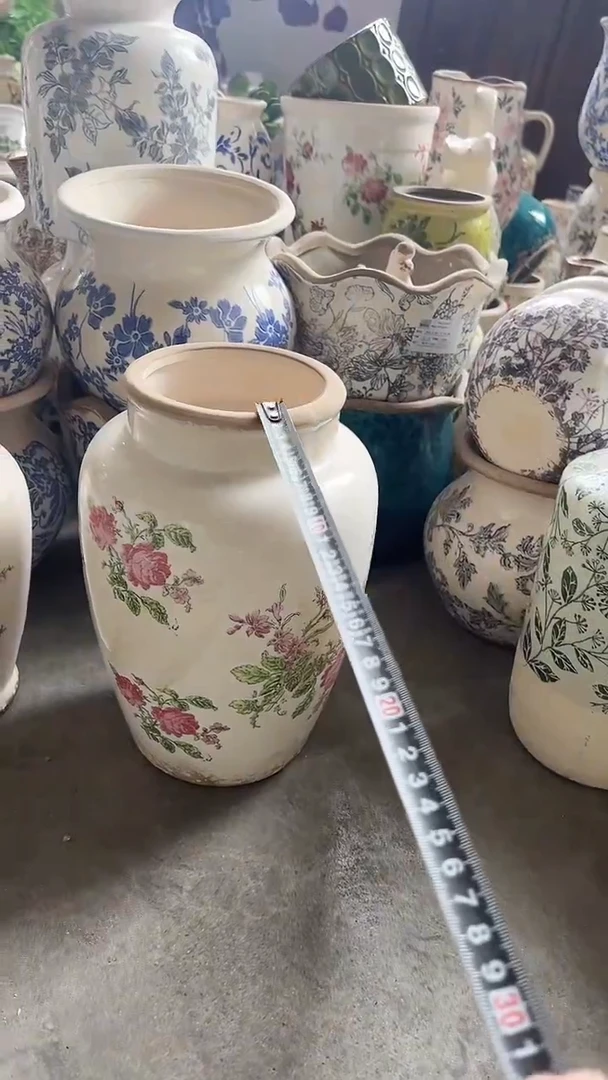 【闪购商品】陶瓷花盆高26cm内口10cm