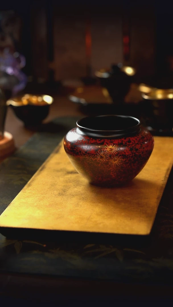 老铁漆器建水-红金