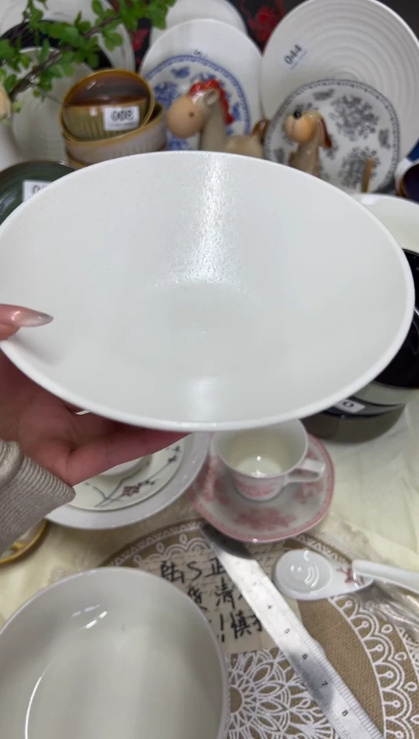 新骨瓷060 瑕疵 哑光白 7,5寸 矮口碗  全标