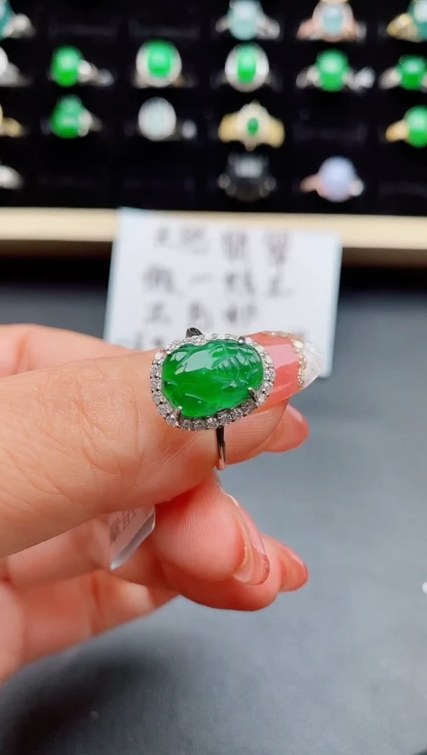 【闪购商品】翡翠戒指银S925镶嵌50850