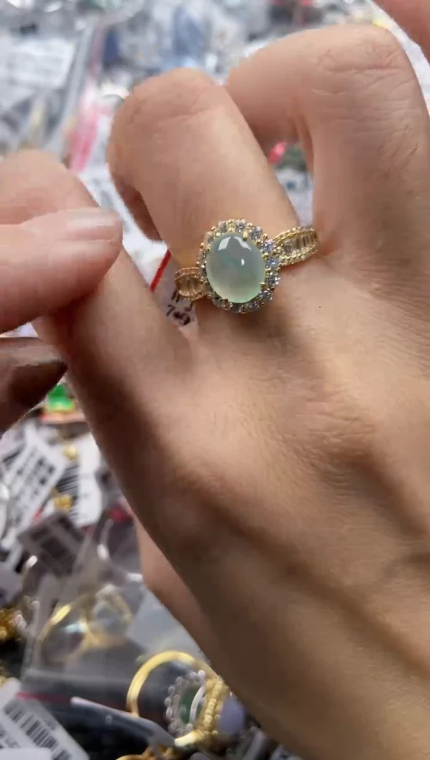 银S925镶嵌戒指翡翠1111   10