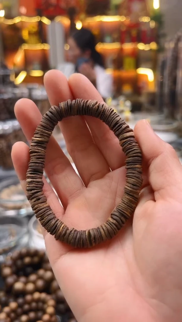 沉香手串棋楠沉水片珠单圈