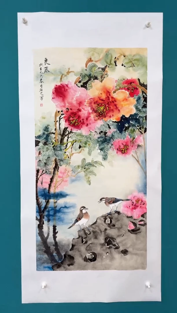 国画静国画山水花鸟纯手绘