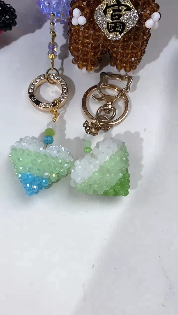 玻璃2414卡4挂件爱心材料包颜色混装10个