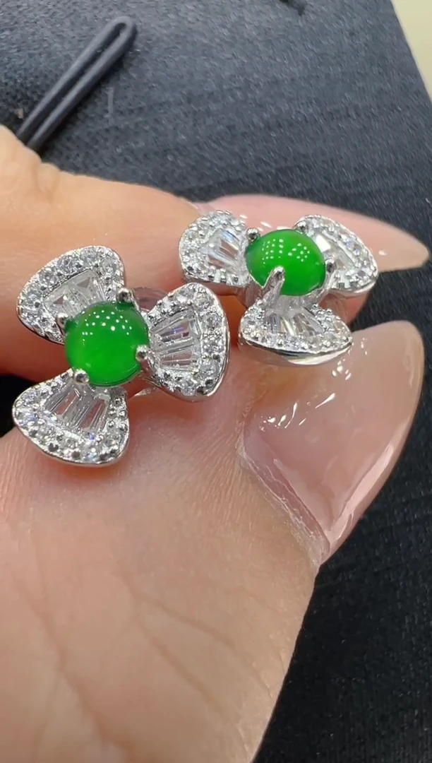 翡翠银S925镶嵌耳饰多样性团购发一件