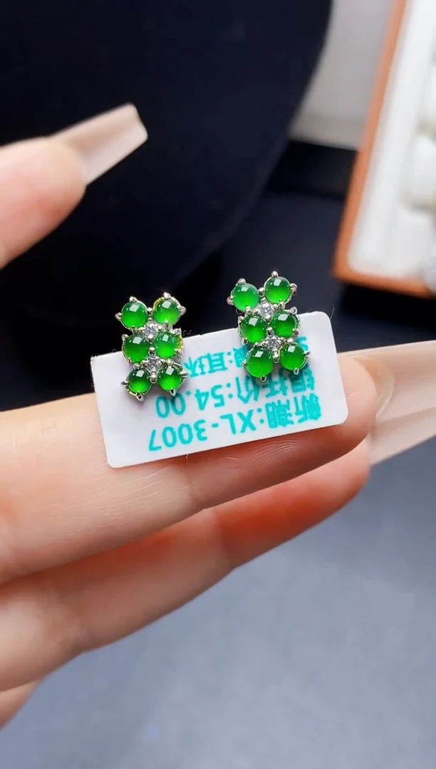 银S925镶嵌戒指翡翠3750