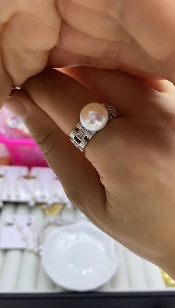 未镶嵌戒指淡水珍珠戒指