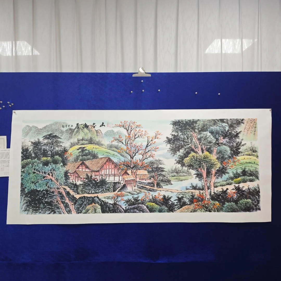 山谷幽居李鲤手绘作品画芯尺寸180cm*70cm