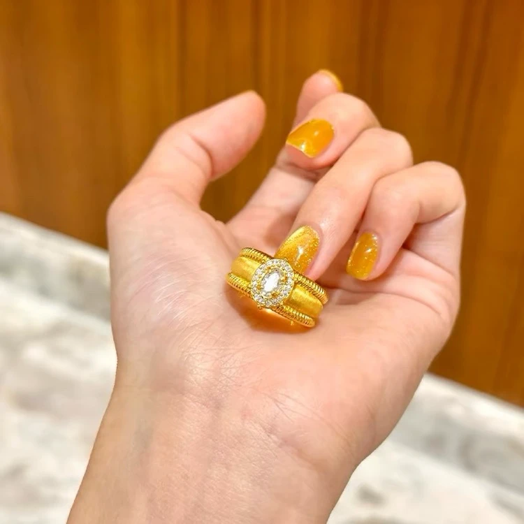 【水贝直发】999渡K鸽子蛋戒指女款链条