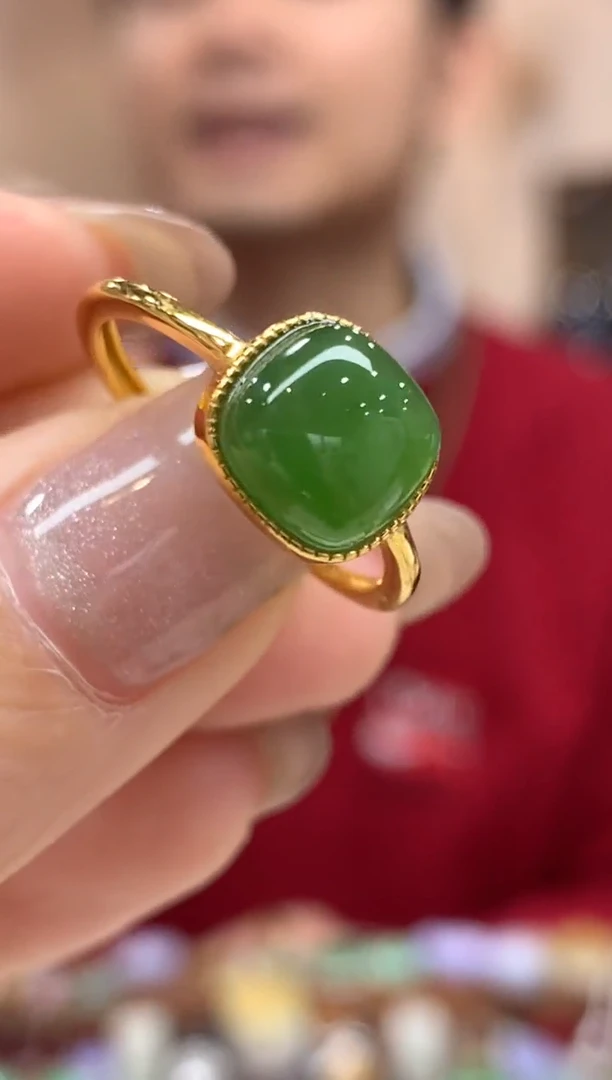 【闪购商品】和田玉戒指银S925镶嵌戒指