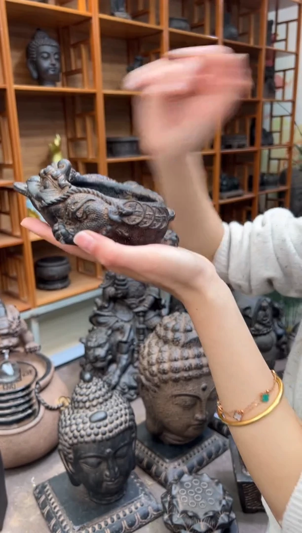 陶土【合成青石】金蟾盆