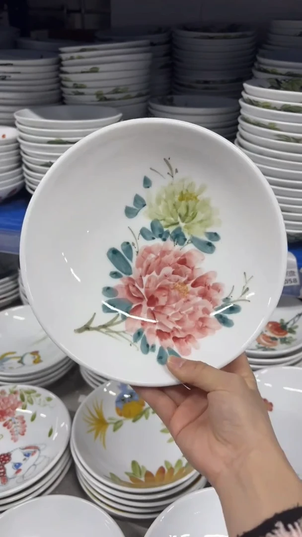 景德镇高温陶瓷食品级手绘釉中彩-圆深盘（福利款）
