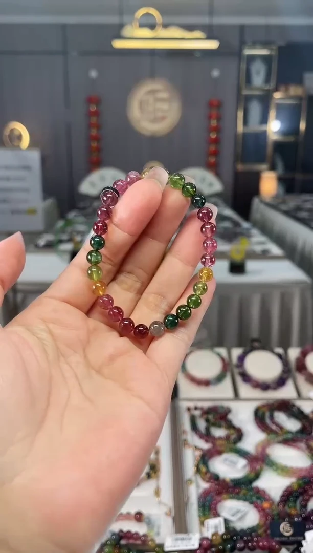 收藏级老矿碧玺单圈手串6mm+未镶嵌碧玺hon多样性发一条