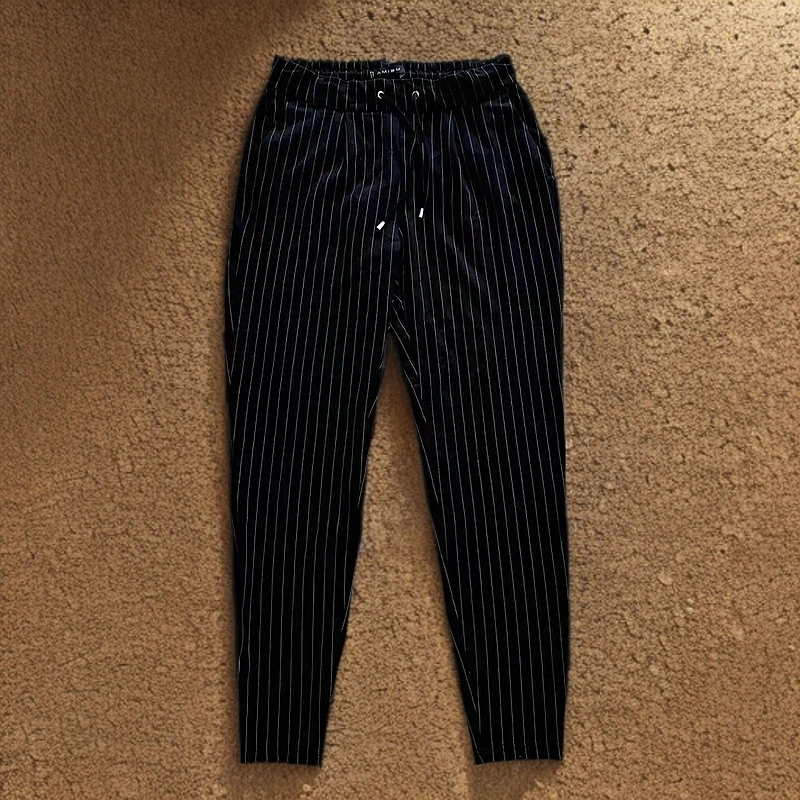 31女款带条纹后松紧腰长裤