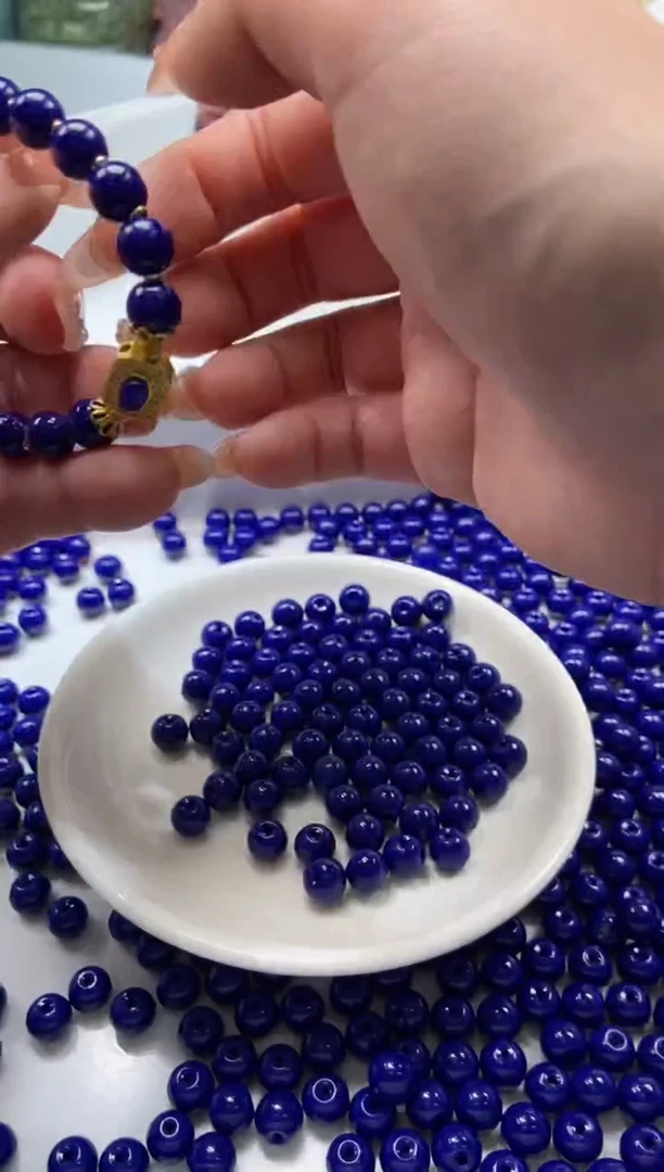 未镶嵌颈饰玛瑙/玉髓w3253青金蓝玛瑙8mm*25颗