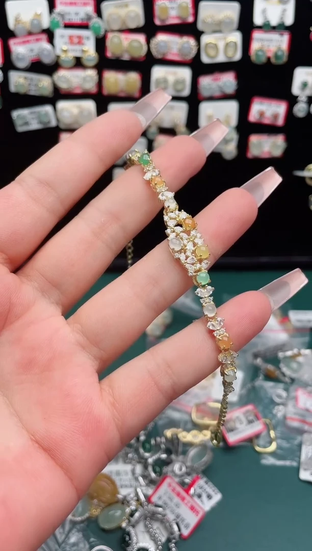 翡翠银S925镶嵌吊坠(不含链).