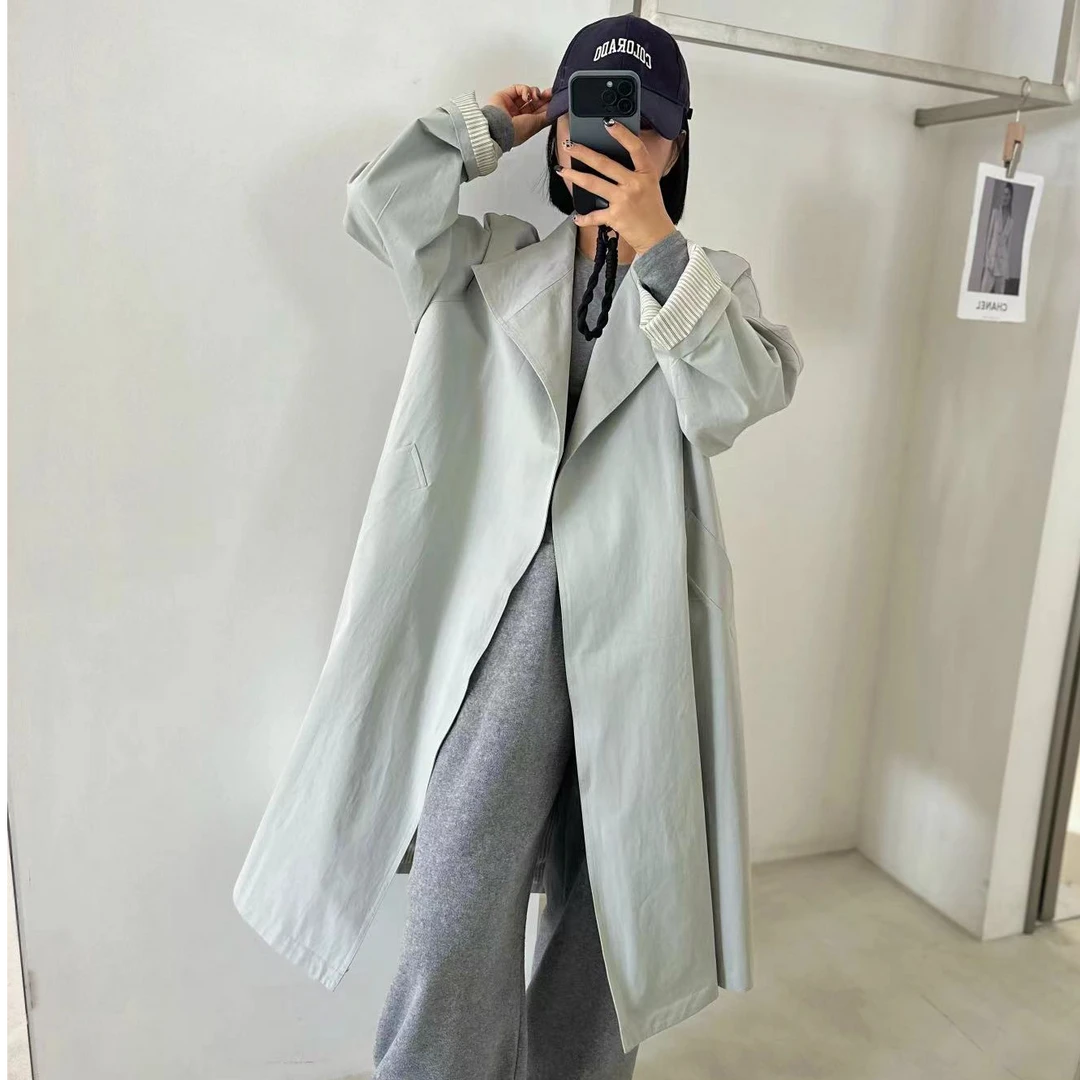 SYL2025新款英伦常规长袖韩版ins中长款外套风衣0079