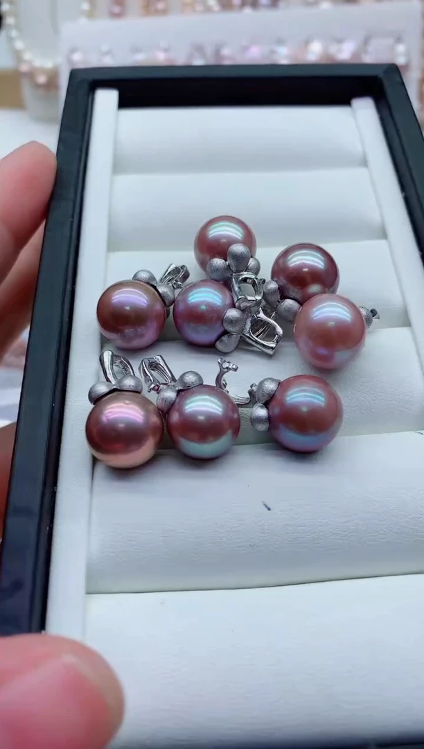 淡水珍珠银S925镶嵌吊坠(不含链)多样性发其一，非无暇