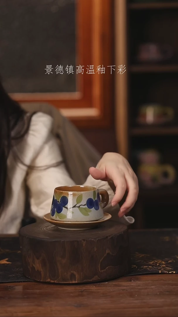 陶瓷景德镇高温釉下手绘陶瓷@L148@