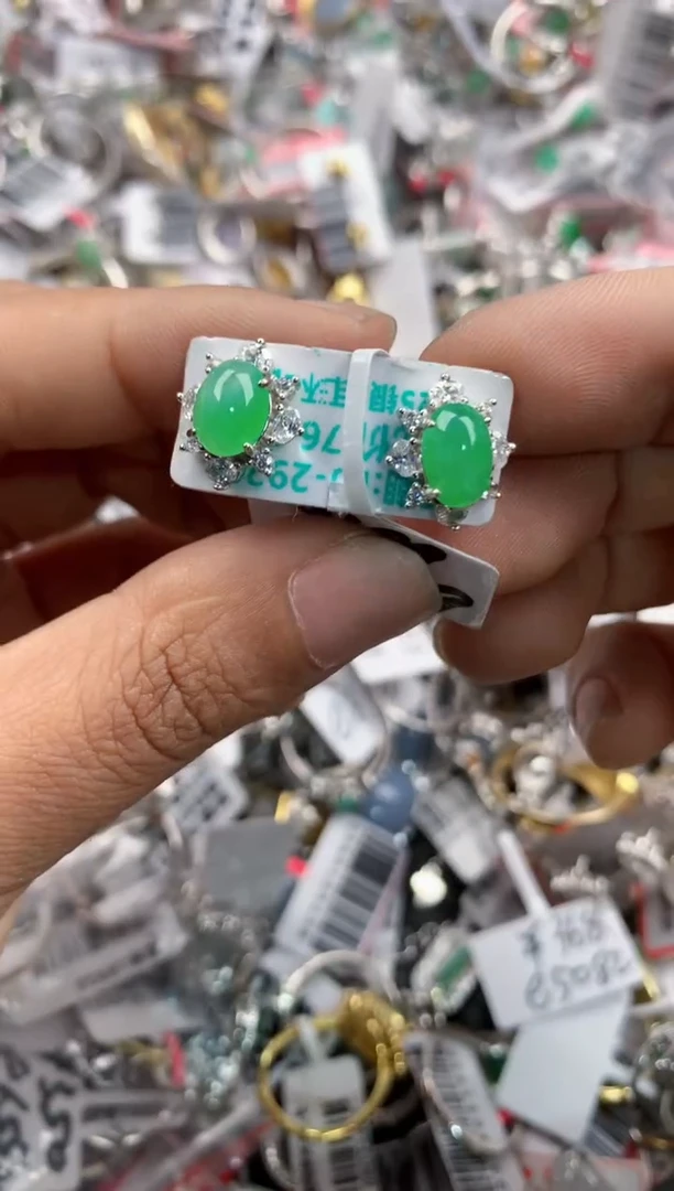 银S925镶嵌戒指翡翠131313----6