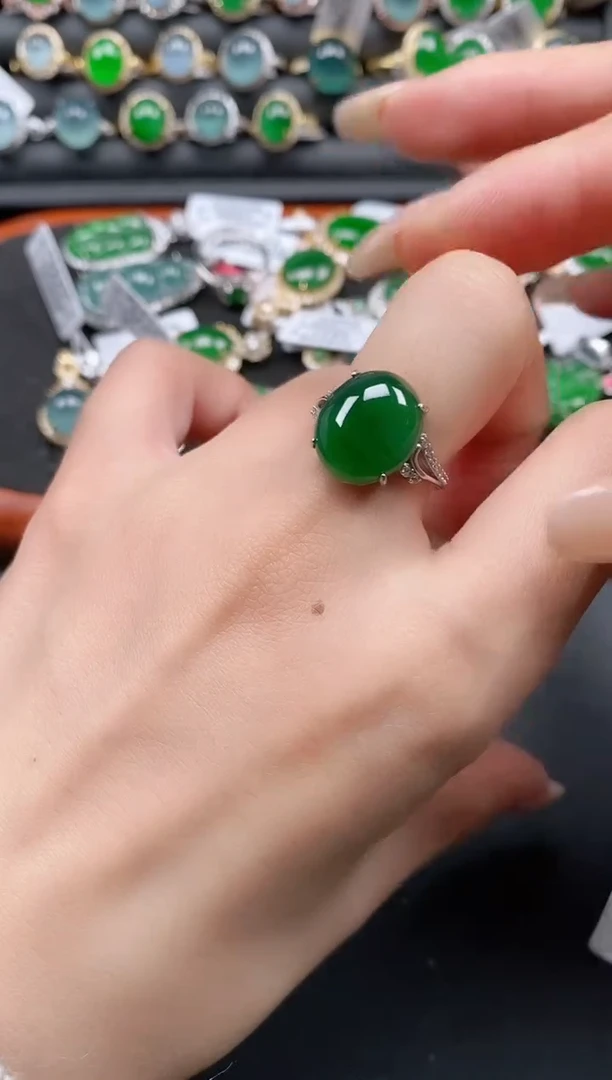 银S925镶嵌戒指翡翠11111