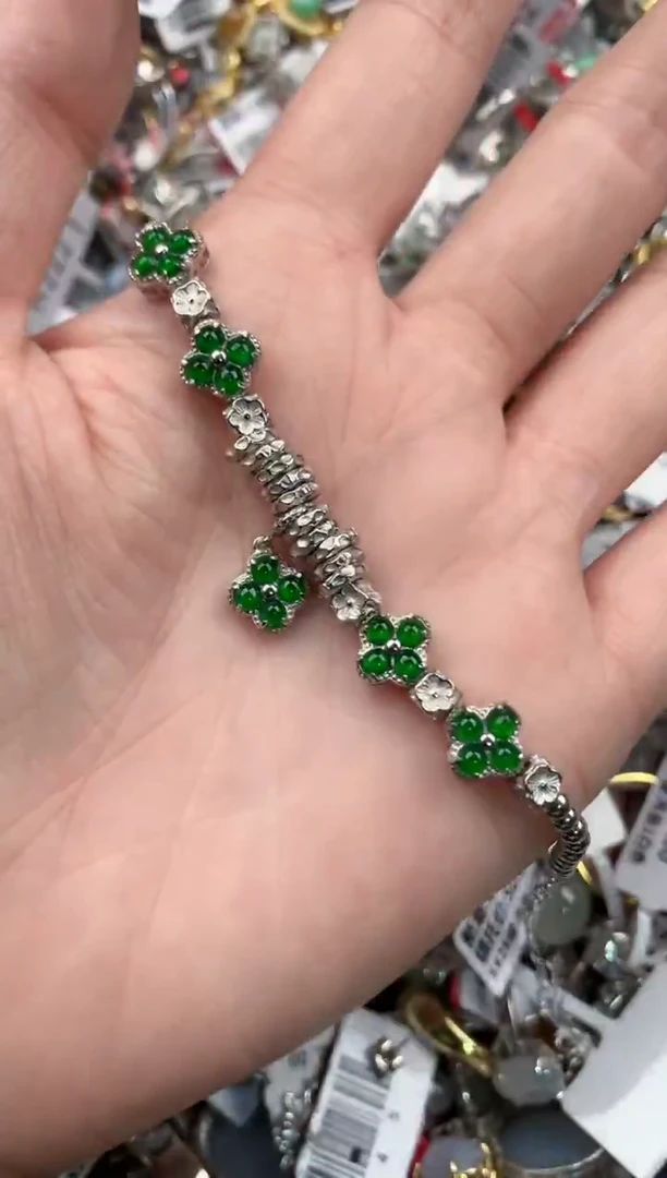 银S925镶嵌戒指翡翠16-16-16      7