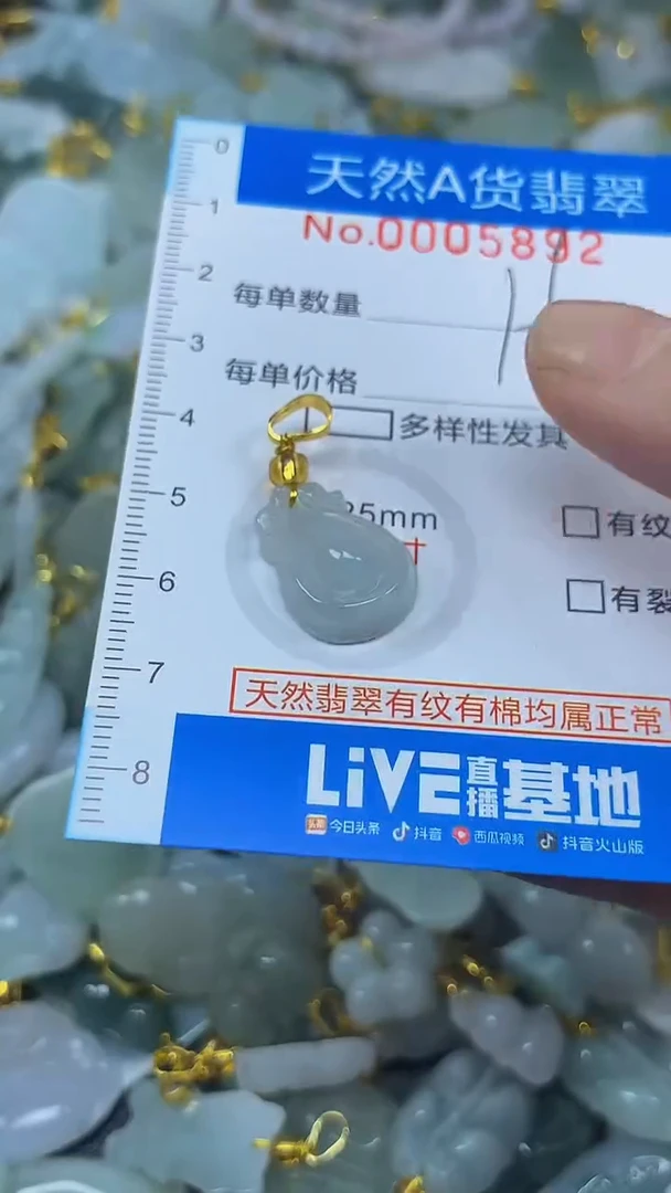 颈饰未镶嵌翡翠净货挂件-5892