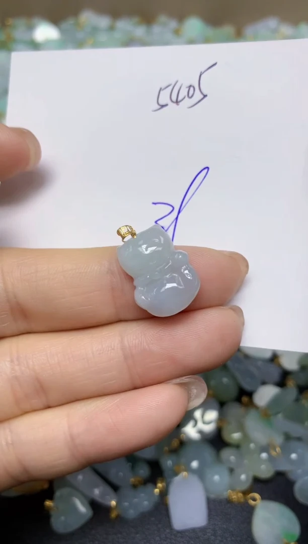 【闪购商品】翡翠挂件18K金镶嵌 天然翡翠A货